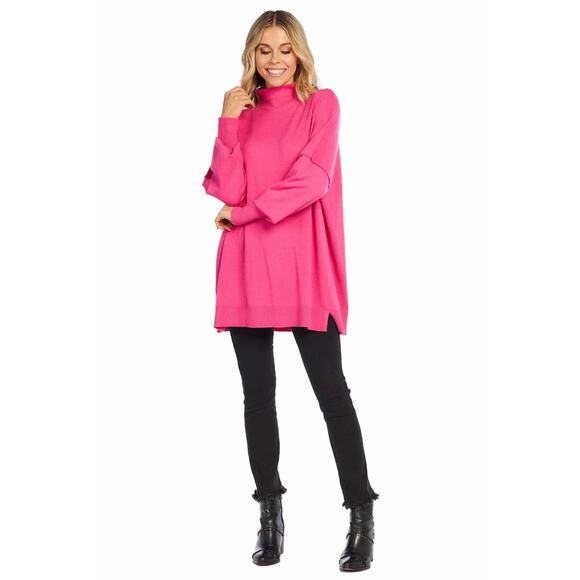 Mud Pie Rivers Mock Neck Sweater OSFM Pink - Picture 2 of 8